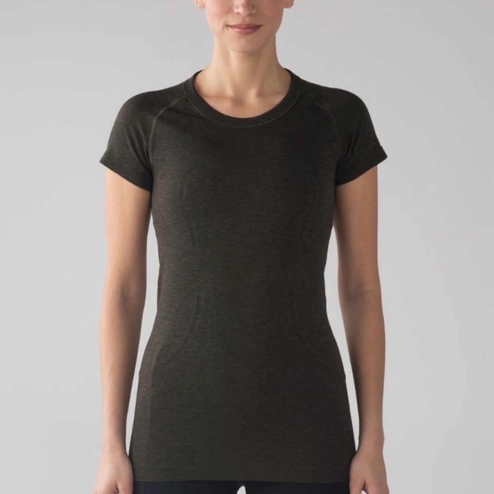Lululemon Swiftly Tech Short Sleeve Crew T Dark Olive Green Womens Large